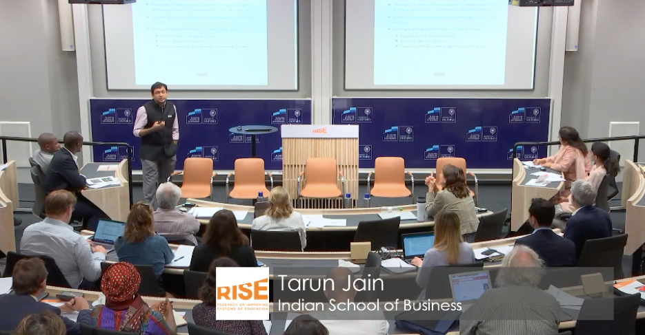 Tarun Jain presented his paper "Reshaping Adolescent's Gender Attitudes: Evidence from a School-Based Experiment in India"